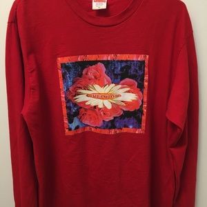 Red Supreme Bloom Flower Long Sleeve Tee